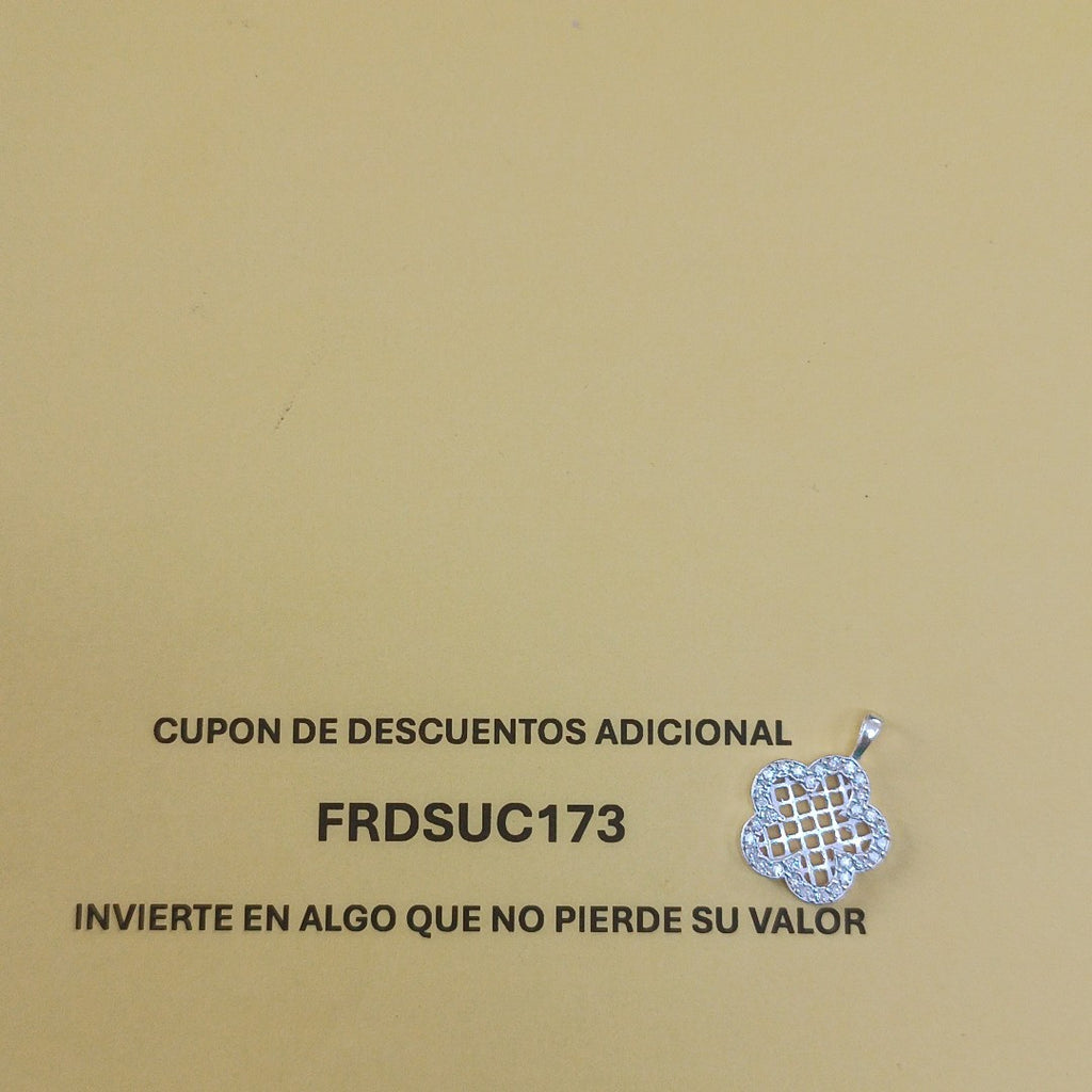 DIJE FLOR CON CIRCONIAS PLATA .925 1.7 GR (NUEVO)