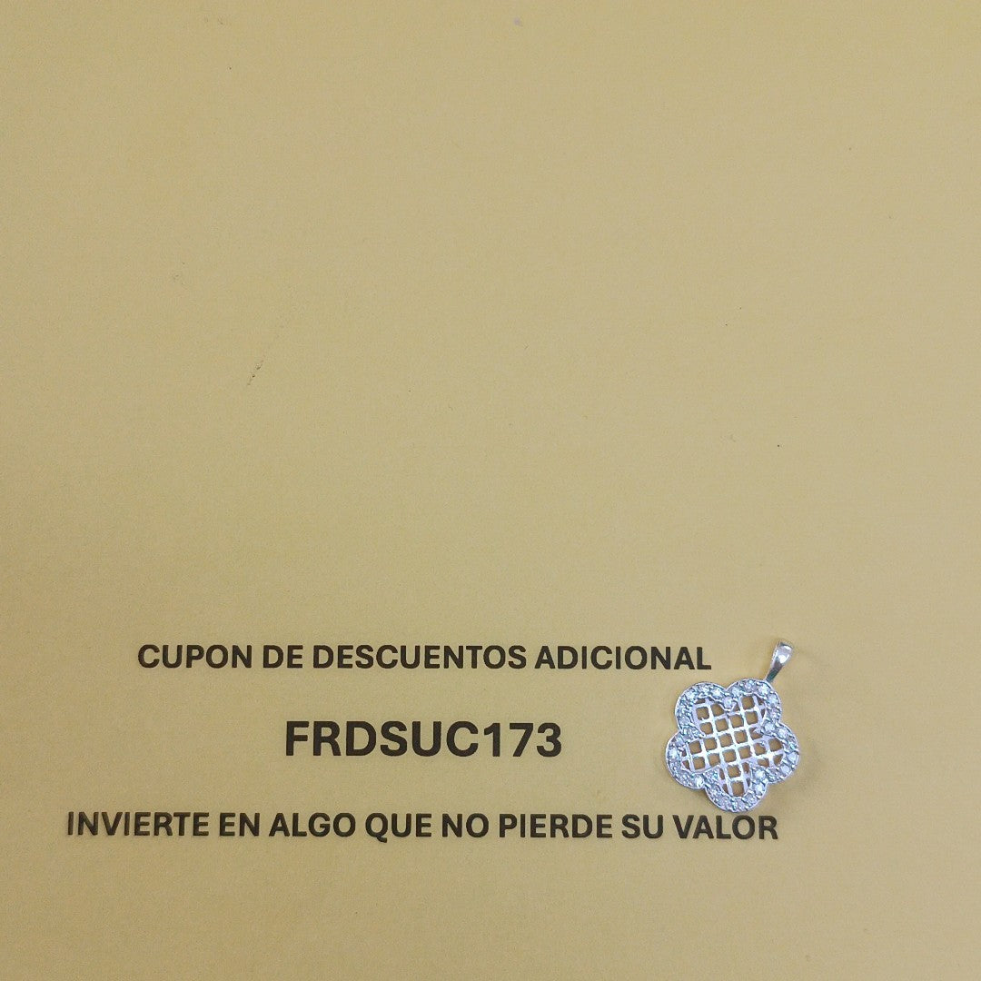 DIJE FLOR CON CIRCONIAS PLATA .925 1.7 GR (NUEVO)