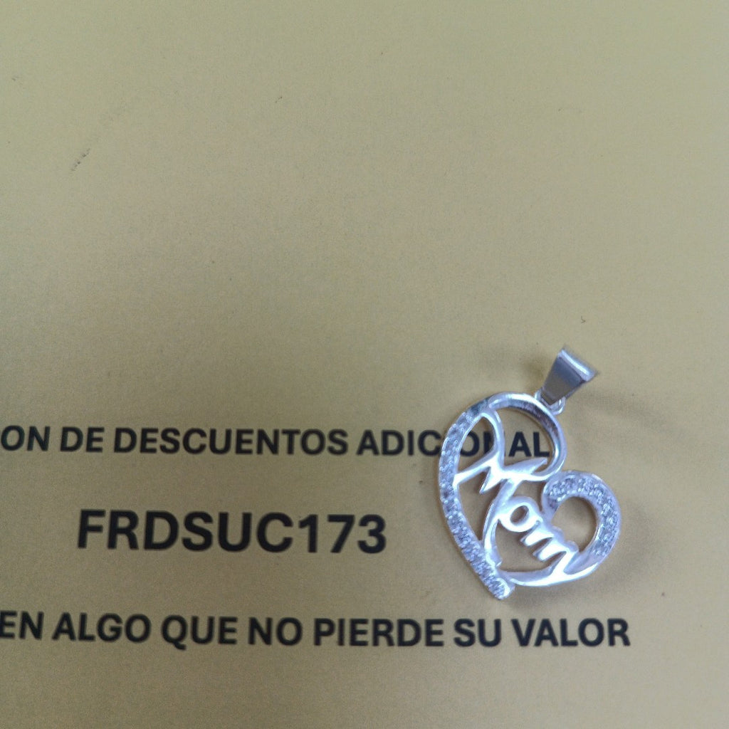 DIJE CORAZON C/CIRCONIAS PLATA .925 3.1 GR (NUEVO)