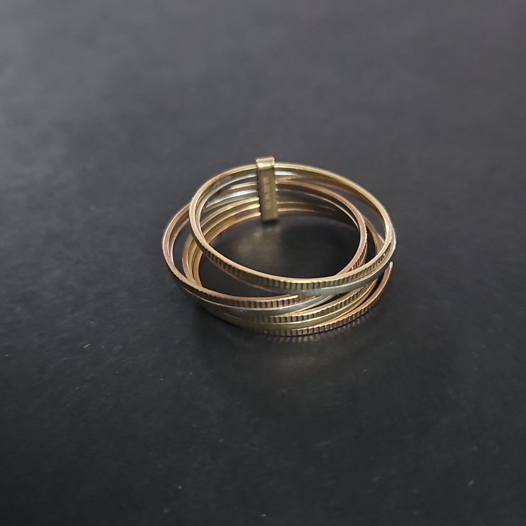 SEMANARIO DE ARGOLLAS ORO COMBINADO 14 K 3.1 GRMS (SEMINUEVO)