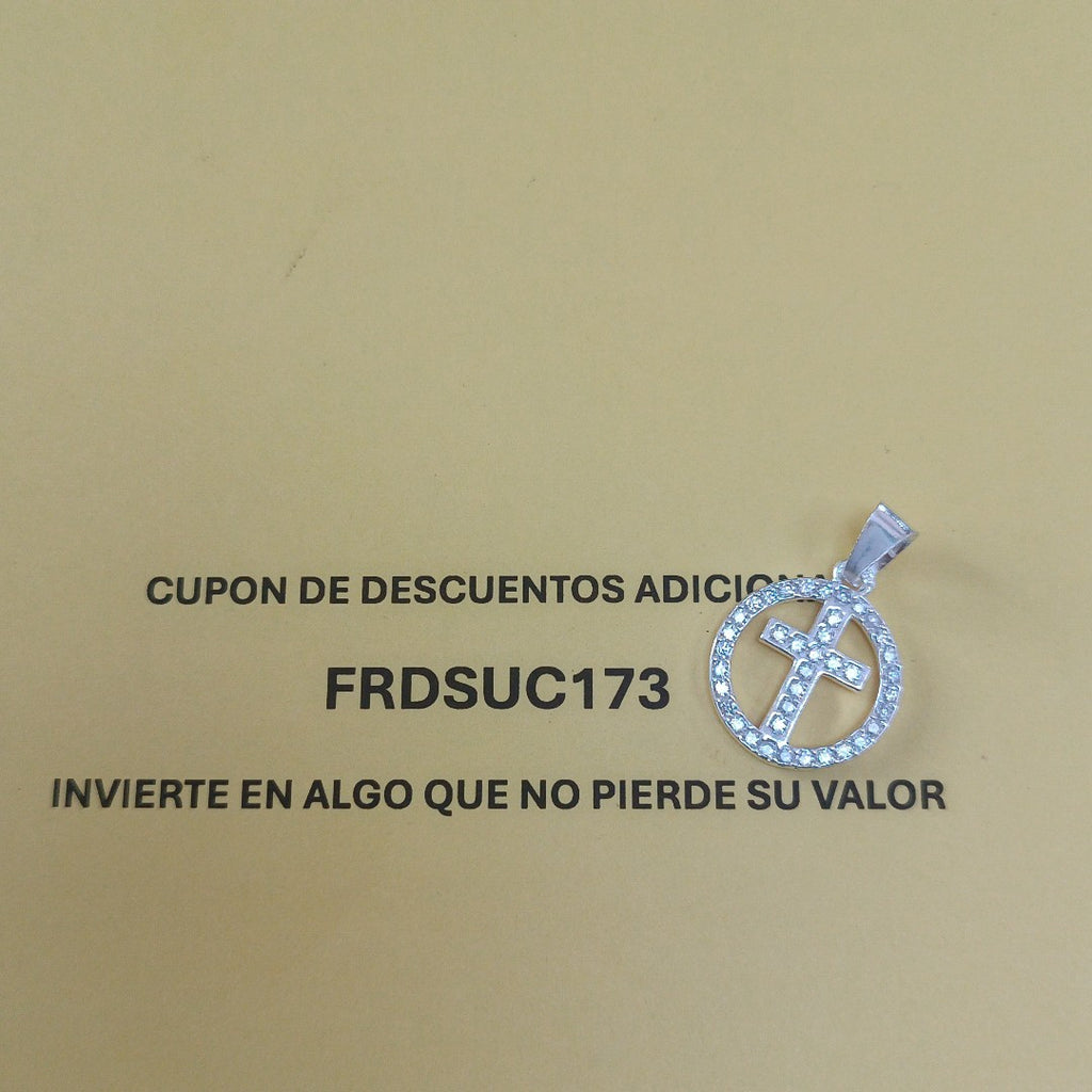 DIJE CRUZ C/CIRCONIAS PLATA .925 2.5 GR (NUEVO)