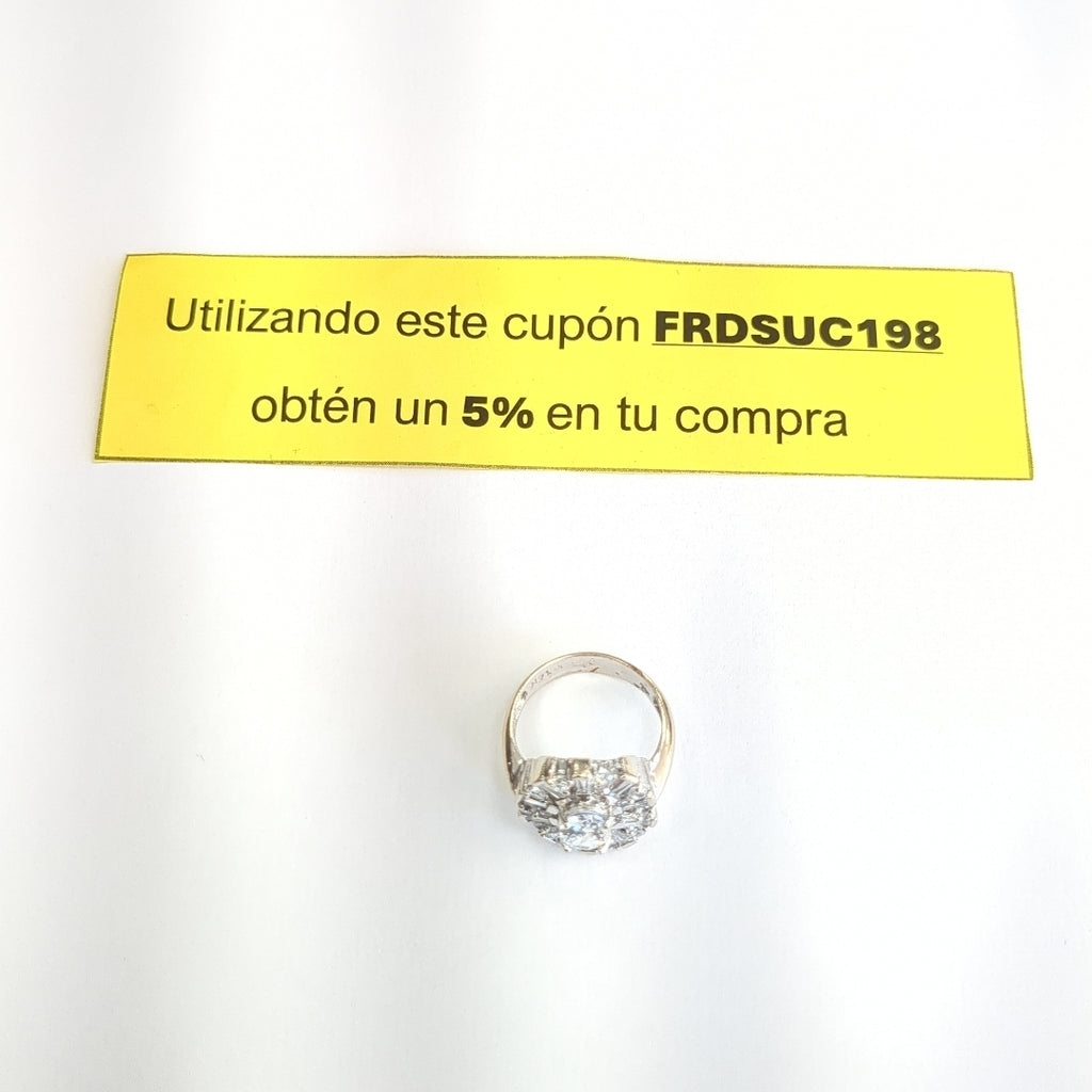 ANILLO ORO BLANCO 14 K 7.6 GRMS (SEMINUEVO)