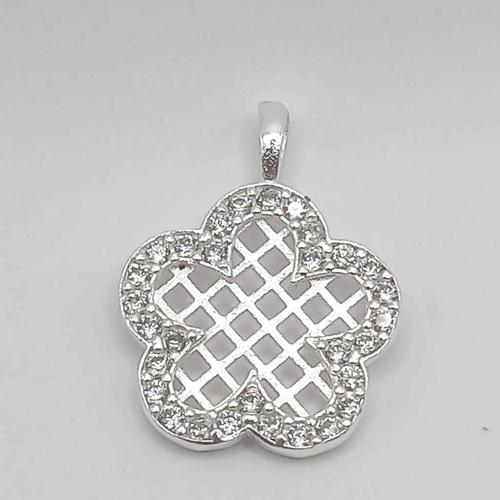 DIJE FLOR CON CIRCONIAS PLATA .925 1.8 GR (NUEVO)