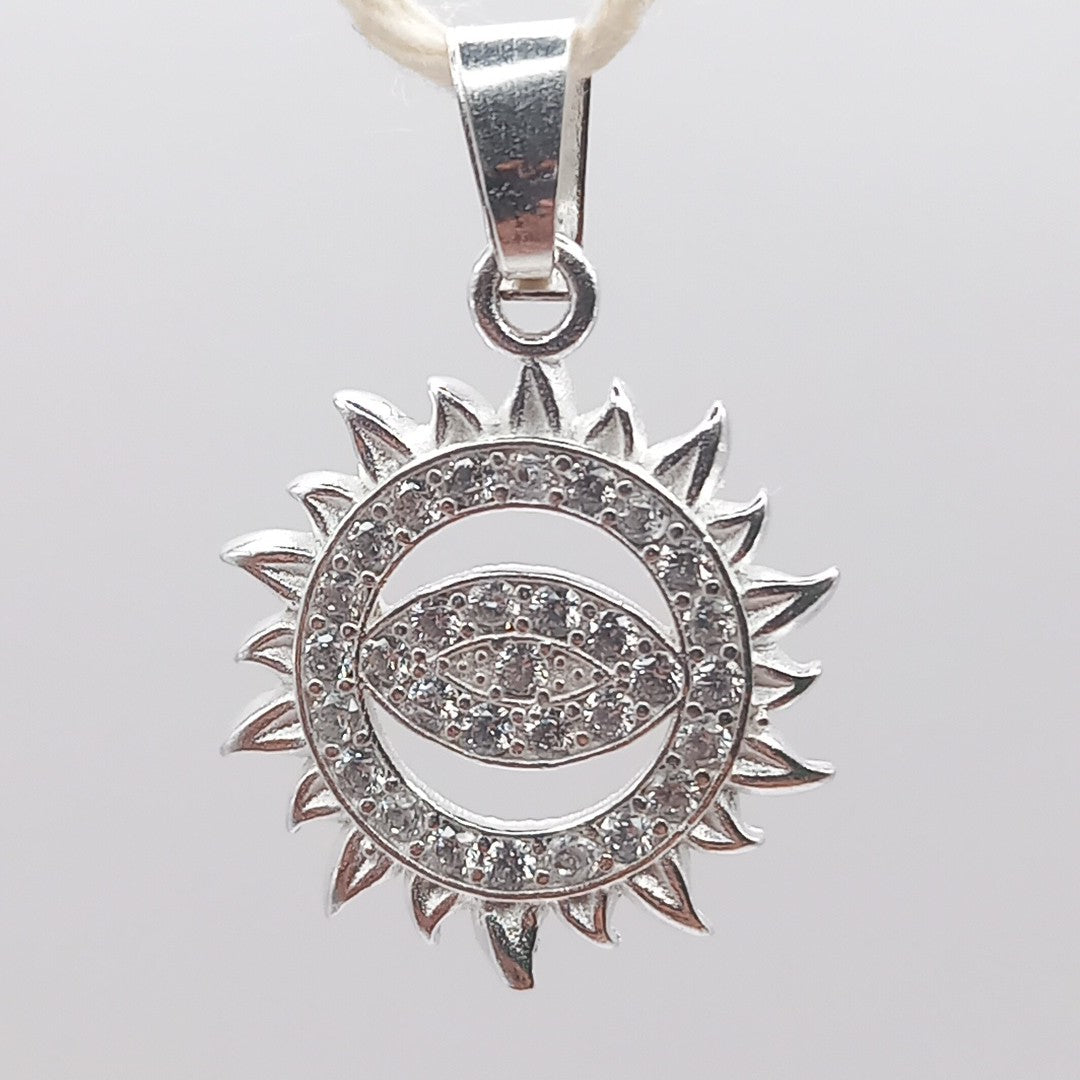 DIJE OJO MAGICO CON CIRCONIAS PLATA .925 2.1 GR (NUEVO)