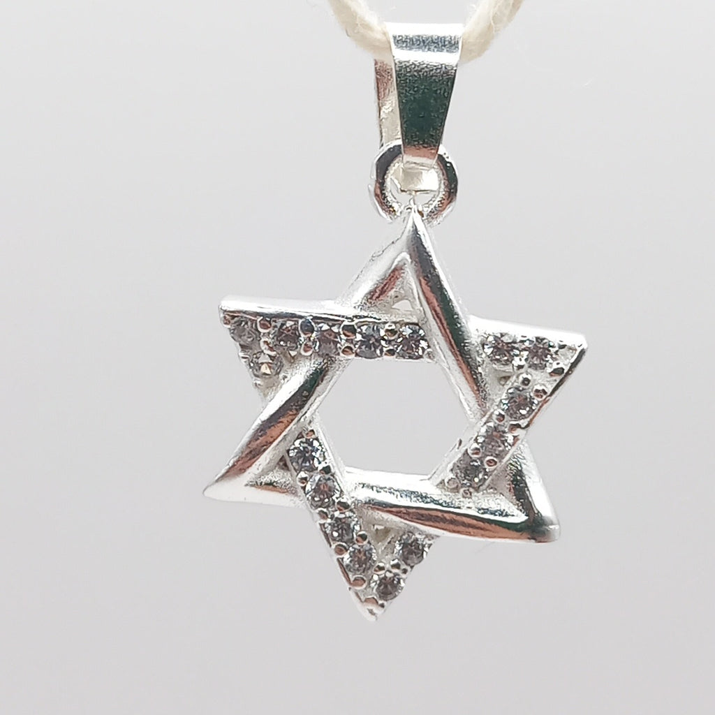 DIJE ESTRELLA DE DAVID C/CIRCONIAS PLATA .925 2.6 GR (NUEVO)