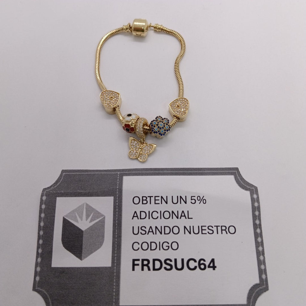 PULSERA CHARM ORO 14K 16.3 (NUEVO)