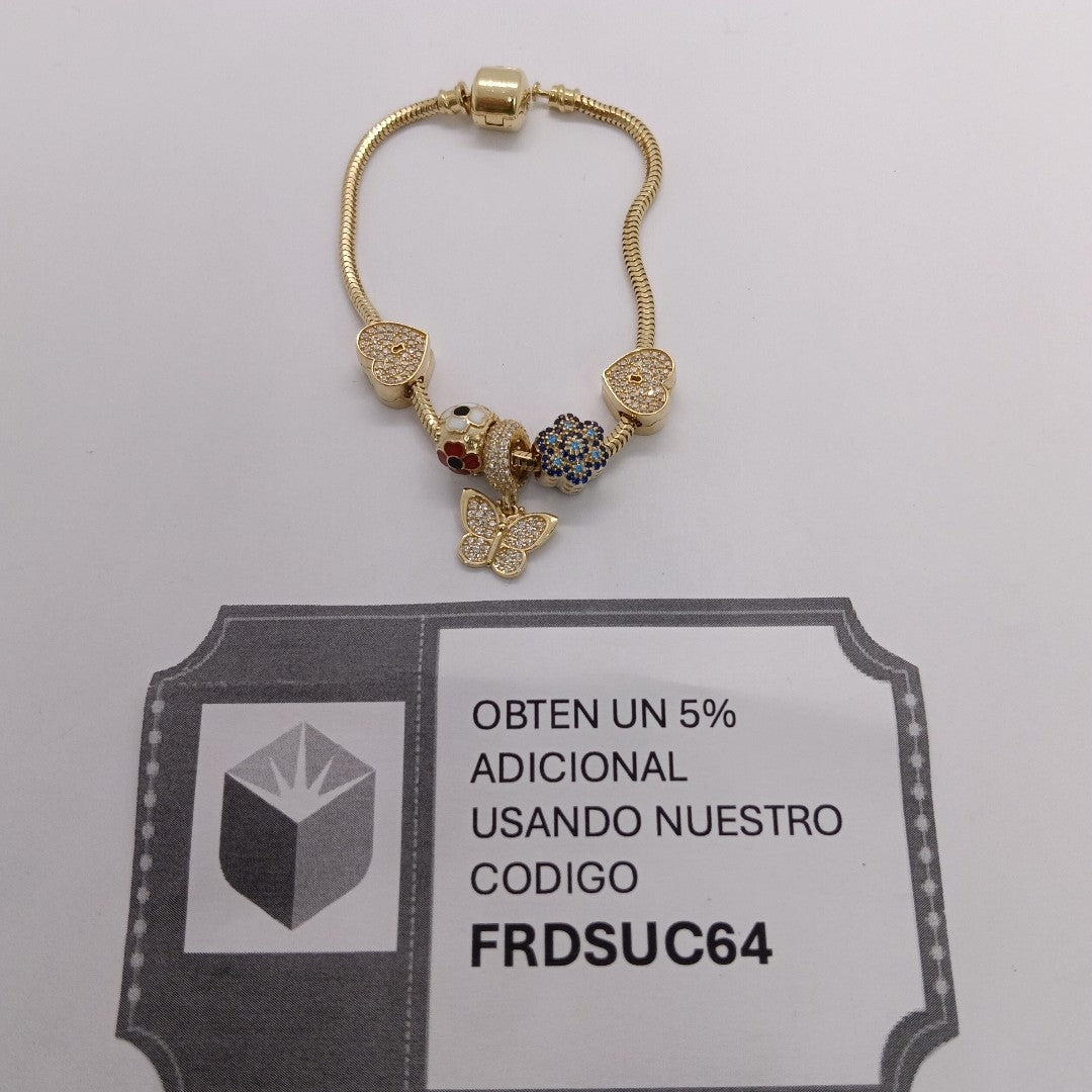 PULSERA CHARM ORO 14K 16.3 (NUEVO)