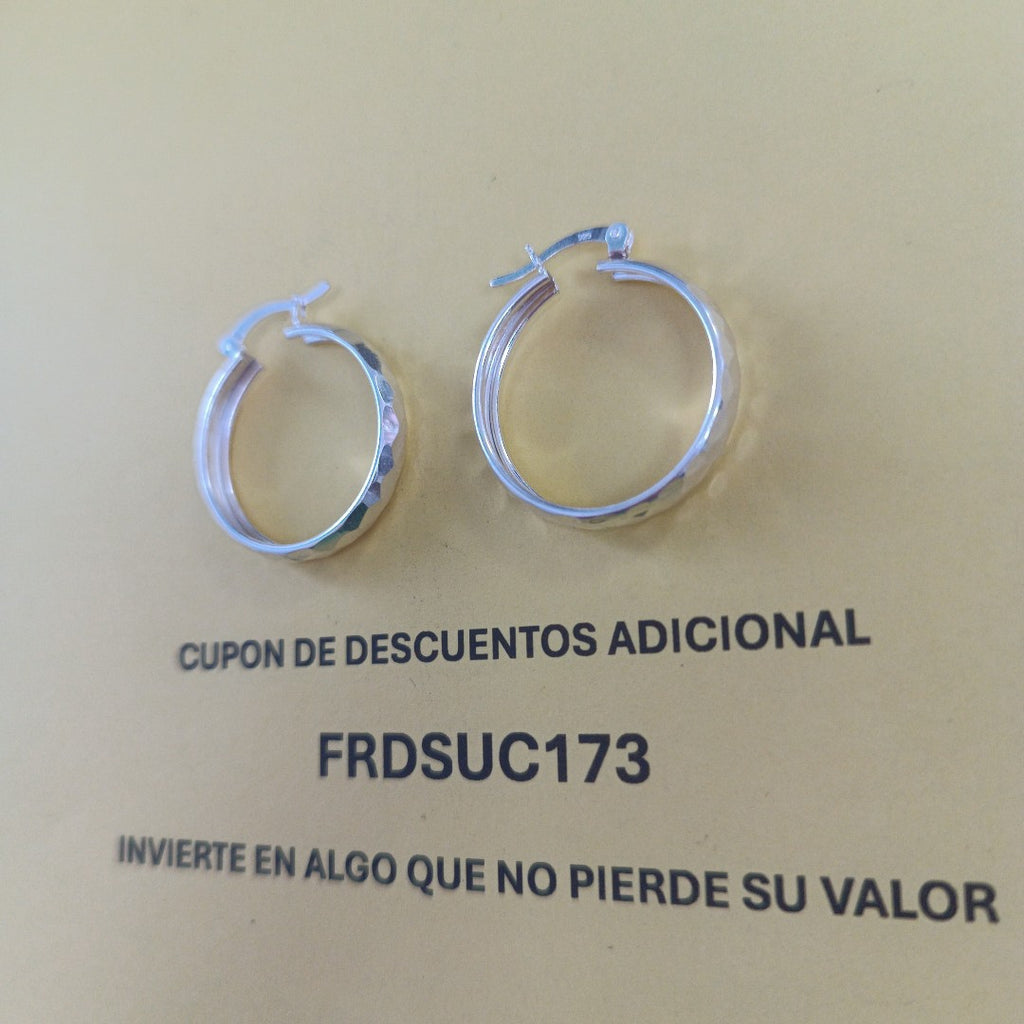 ARETES ARRACADAS FACETADAS PLATA .925 2.5 GR (NUEVO)
