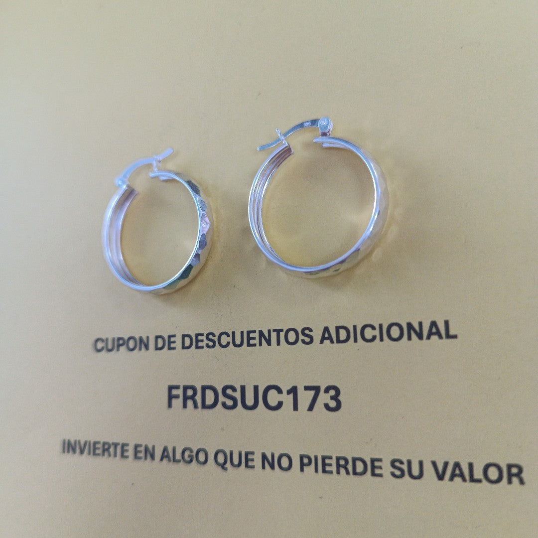 ARETES ARRACADAS FACETADAS PLATA .925 2.5 GR (NUEVO)