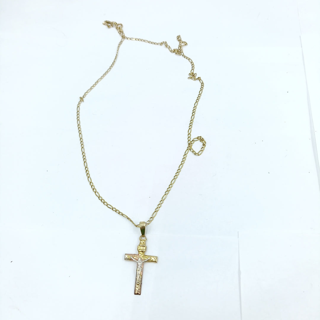 CADENA, CRUCIFIJO ORO 10 K 3.7 GRMS (SEMINUEVO)