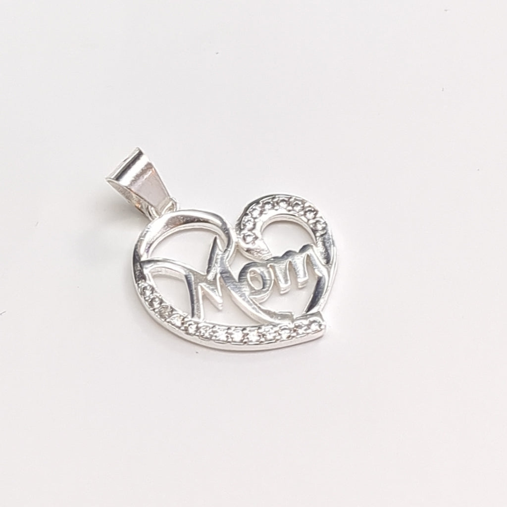 DIJE CORAZON C/CIRCONIAS PLATA .925 3.1 GR (NUEVO)