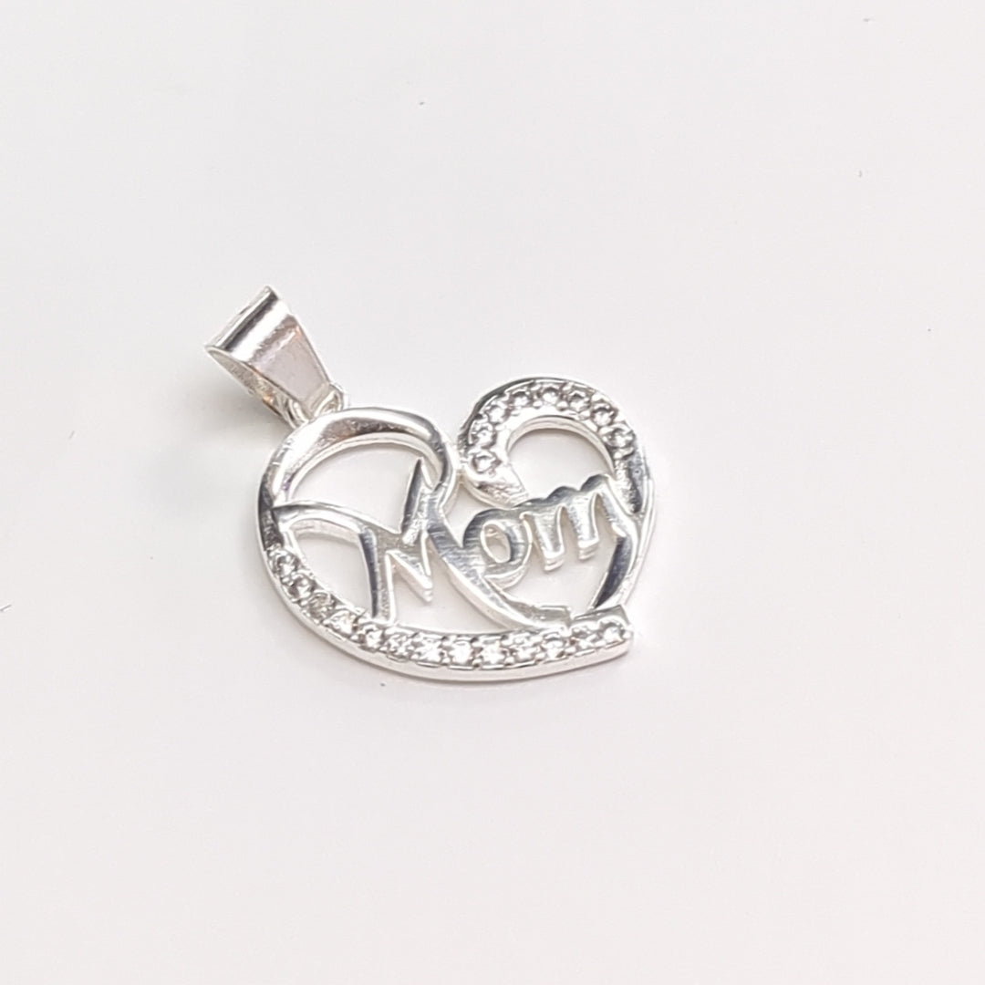 DIJE CORAZON C/CIRCONIAS PLATA .925 3.1 GR (NUEVO)