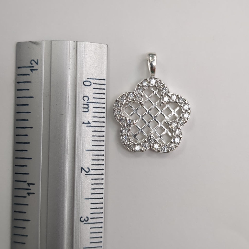 DIJE FLOR CON CIRCONIAS PLATA .925 1.7 GR (NUEVO)