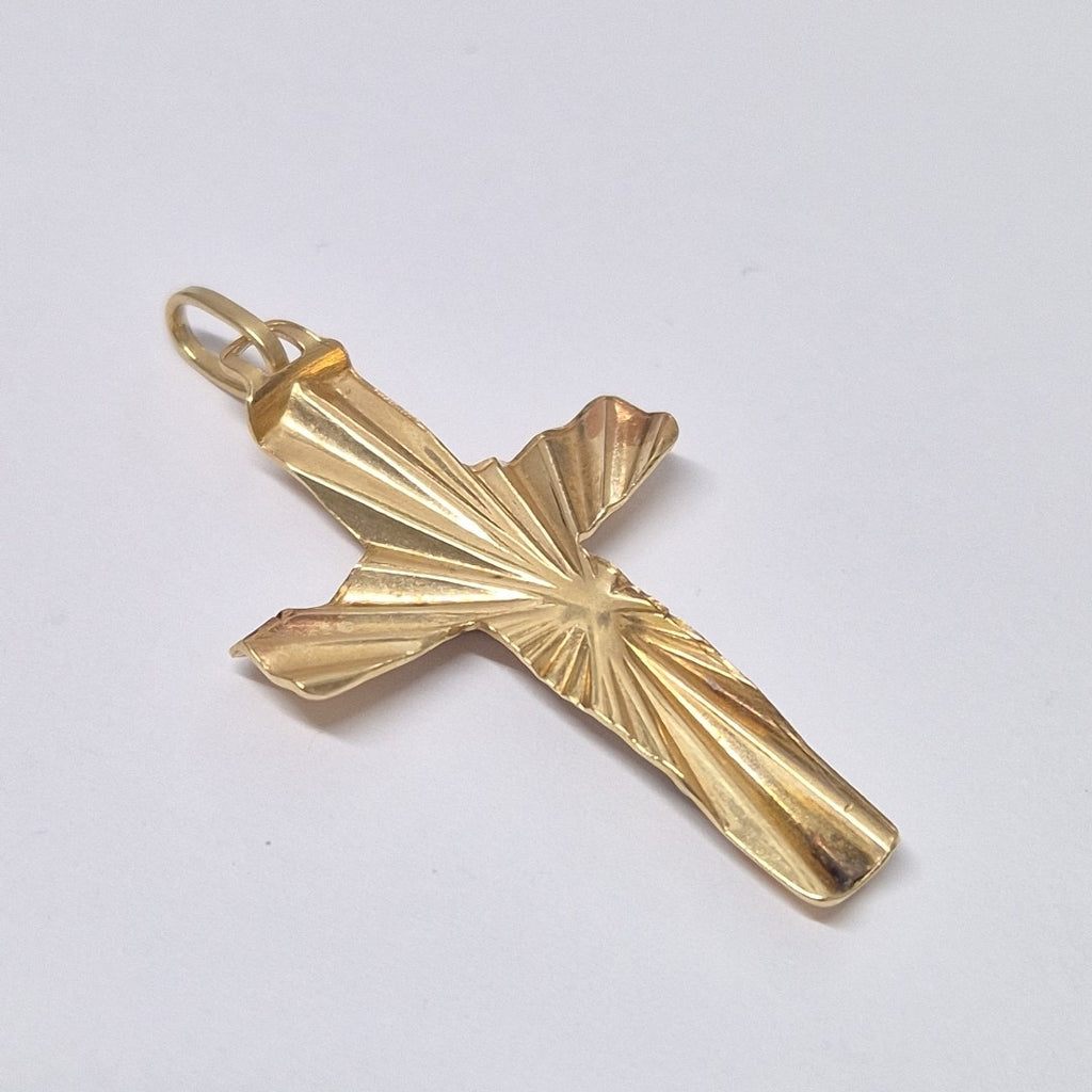 CRUCIFIJO ORO, ORO COMBINADO 14 K 3 GRMS (SEMINUEVO)