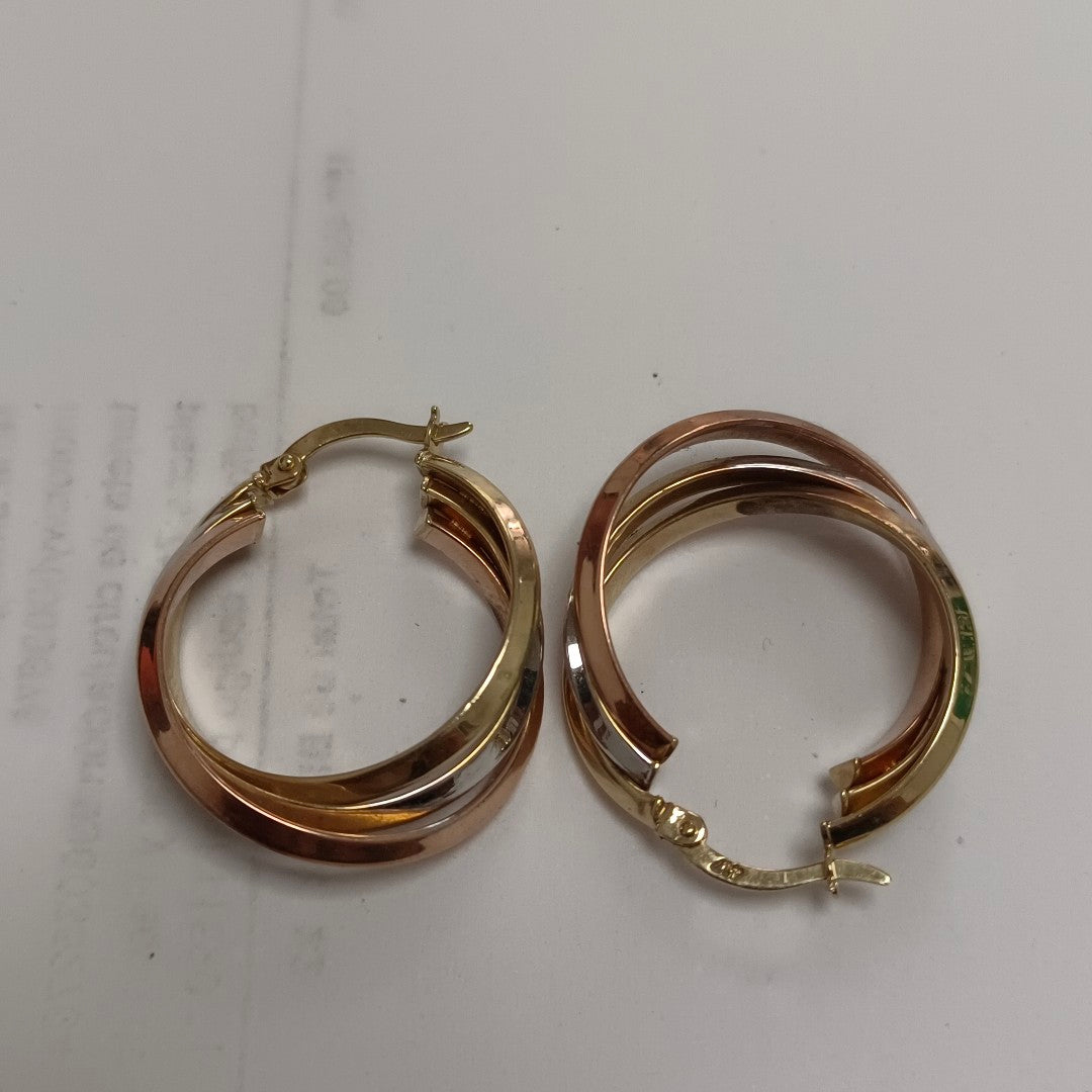 ARRACADAS PAR ORO, ORO COMBINADO 10 K 3 GRMS (SEMINUEVO)