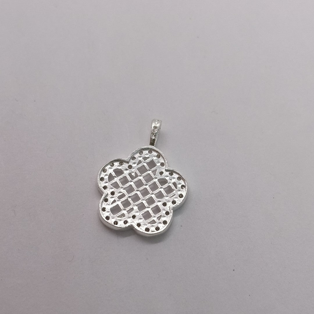 DIJE FLOR CON CIRCONIAS PLATA .925 1.7 GR (NUEVO)