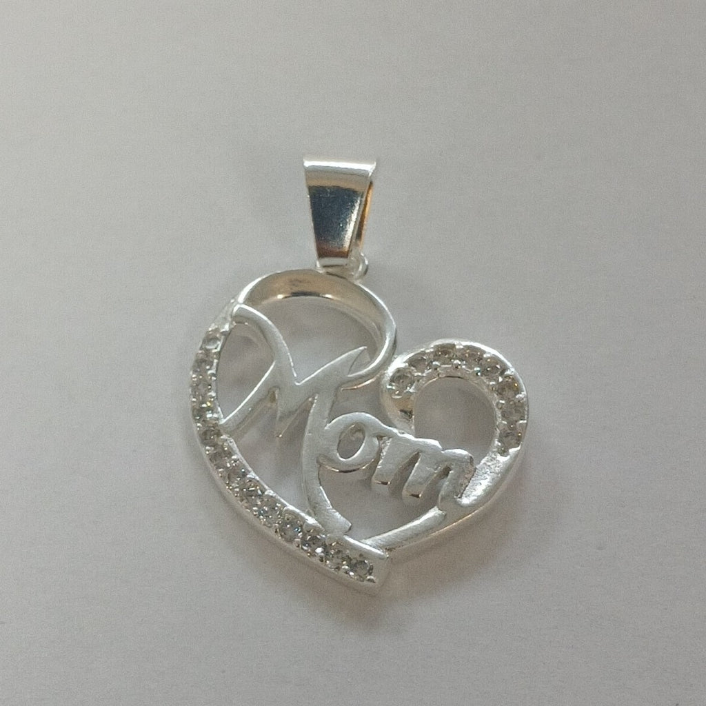 DIJE CORAZON C/CIRCONIAS PLATA .925 3.1 GR (NUEVO)