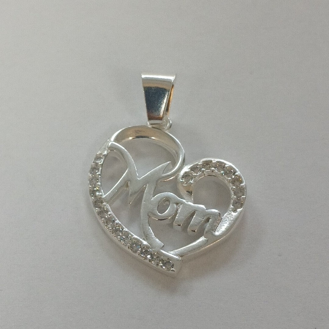 DIJE CORAZON C/CIRCONIAS PLATA .925 3.1 GR (NUEVO)