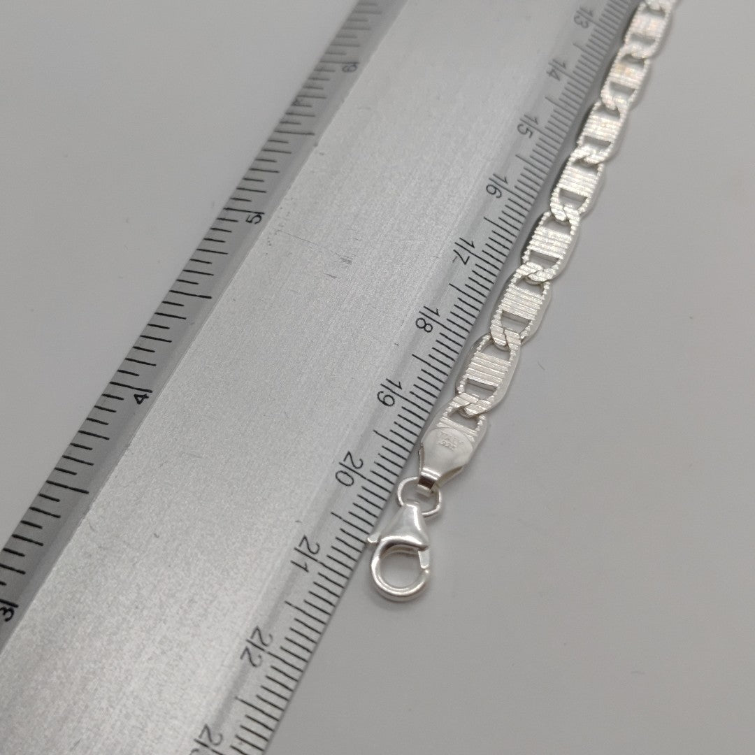 PULSERA TEJIDO ESPEJO PLATA .925 21 CM 7.2 GR (NUEVO)