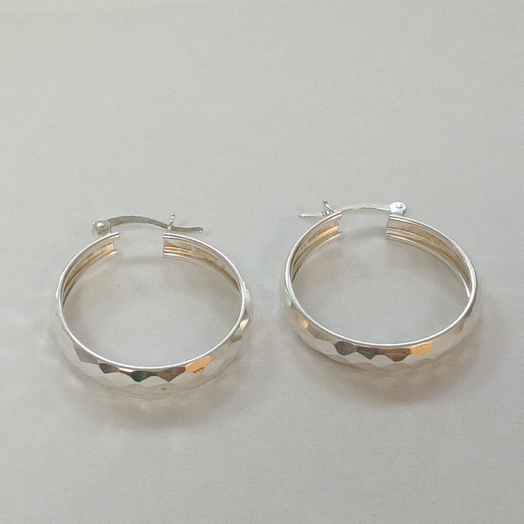 ARETES ARRACADAS FACETADAS PLATA .925 2.5 GR (NUEVO)
