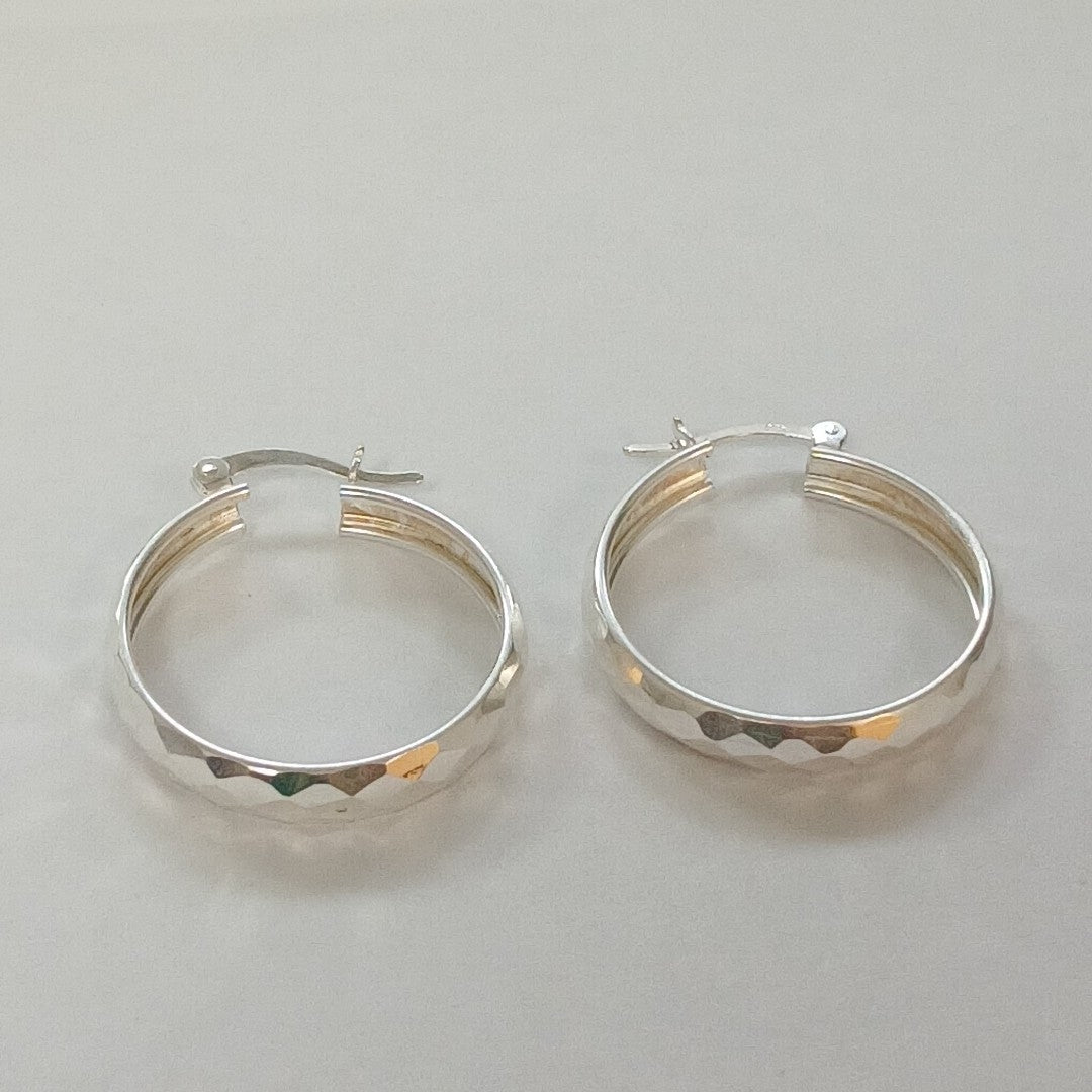 ARETES ARRACADAS FACETADAS PLATA .925 2.5 GR (NUEVO)