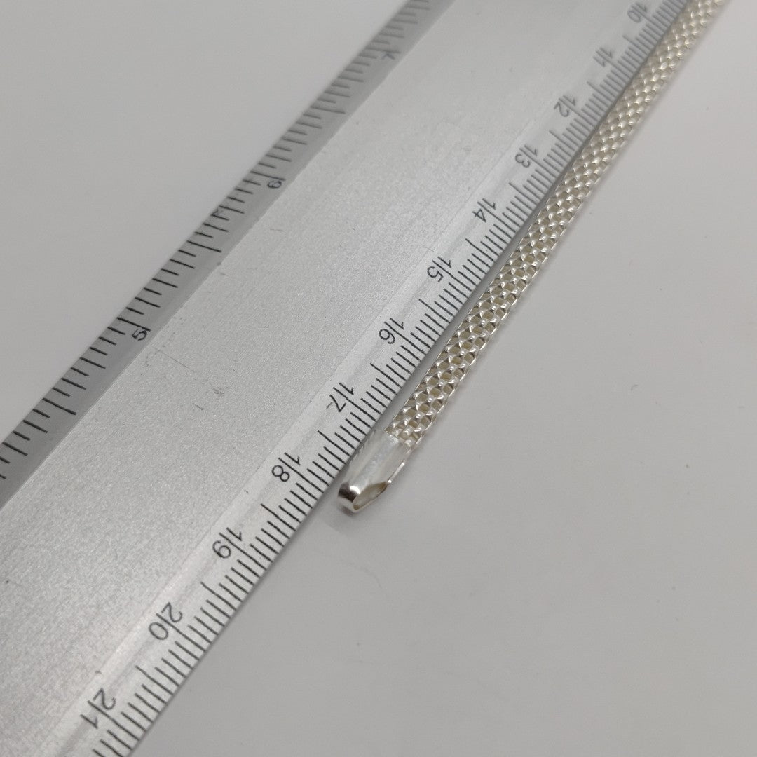 PULSERA TEJIDO ESPECIAL PLATA .925 18 CM 4.8 GR (NUEVO)