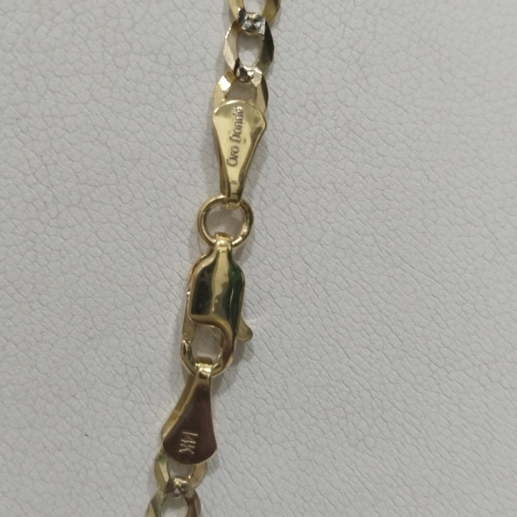 CADENAS BARBADA DIAMANTADA ORO 14K 55 CM 8.9 GR (NUEVO)