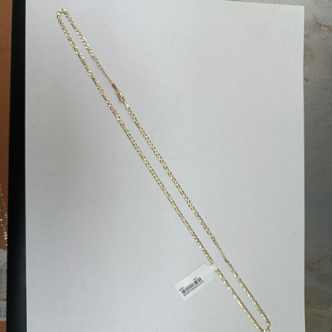 CADENAS TEJIDO BARBADA ORO 14K 60 CM 5.4 GR (NUEVO)