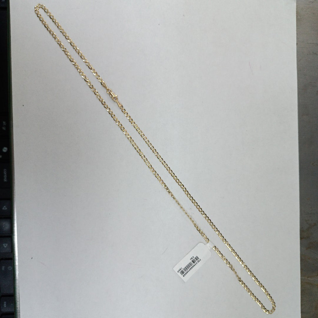 CADENAS TEJIDO BARBADA ORO 14K 60 CM 5.4 GR (NUEVO)