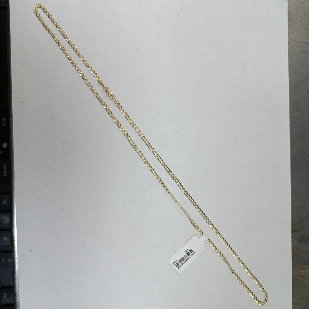 CADENAS TEJIDO BARBADA ORO 14K 60 CM 5.4 GR (NUEVO)