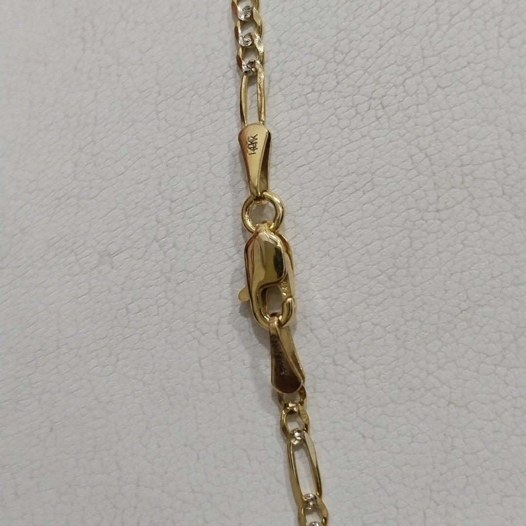 PULSERAS TEJIDO 3X1 ORO 14K 55 CM 4.6 GR (NUEVO)