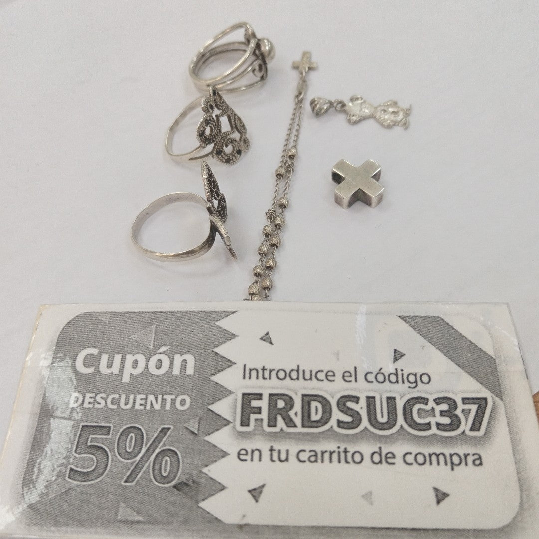 ANILLITO, DIJE, PULSERA PLATA 18.7 GRMS (SEMINUEVO)