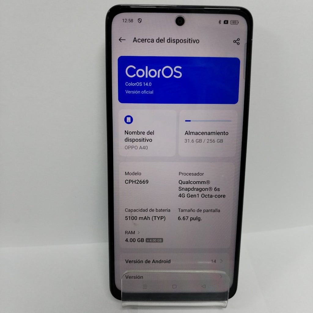 CELULAR OPPO A40 CPH2669 (2024) 256 GB 4 GB RAM (SEMINUEVO)