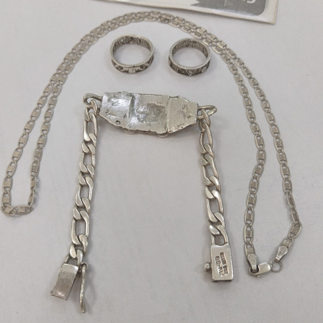 ANILLITO, CADENA, ESCLAVA PLATA 53.8 GRMS (SEMINUEVO)