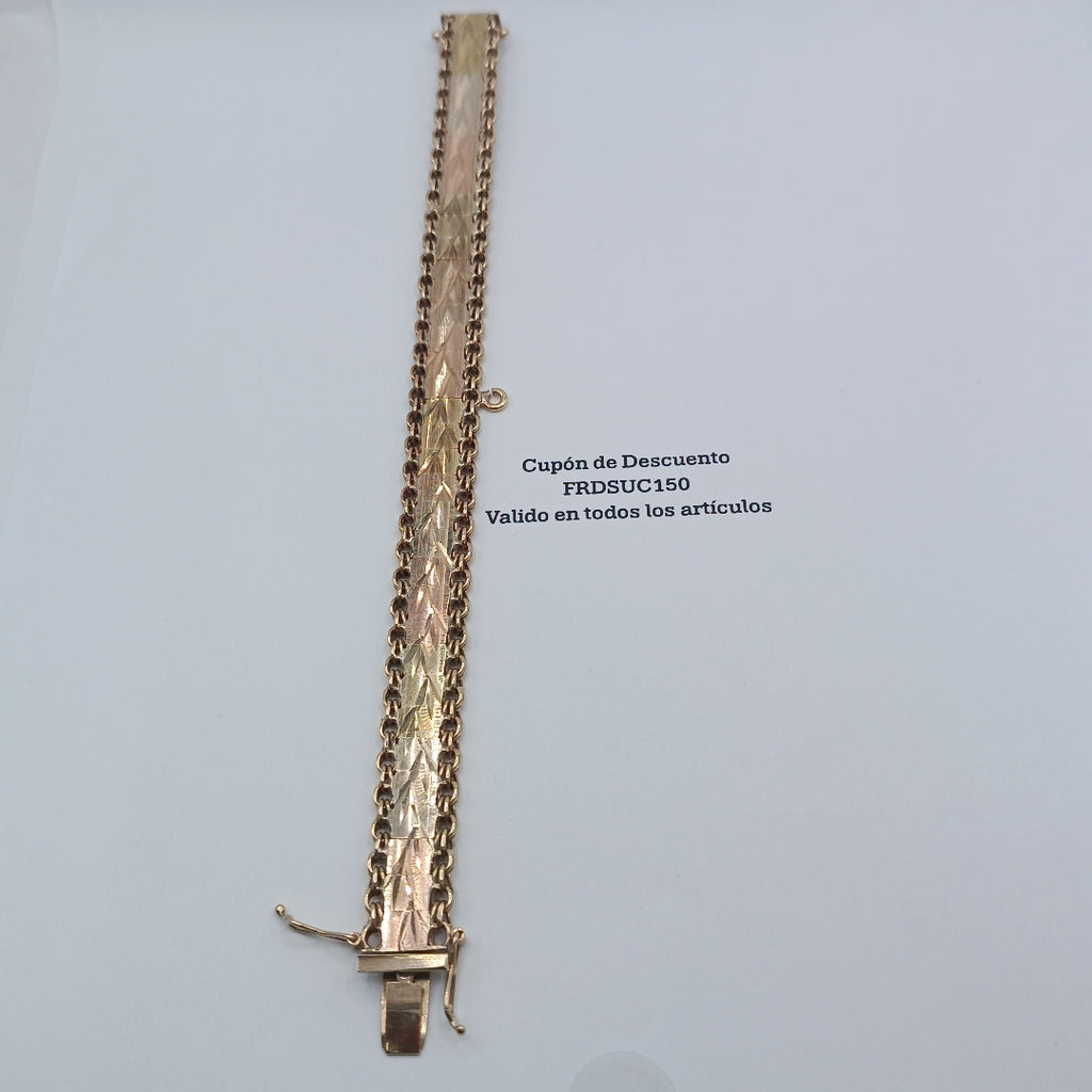 PULSERA ORO COMBINADO 14 K 28,40 GRMS (SEMINUEVO)