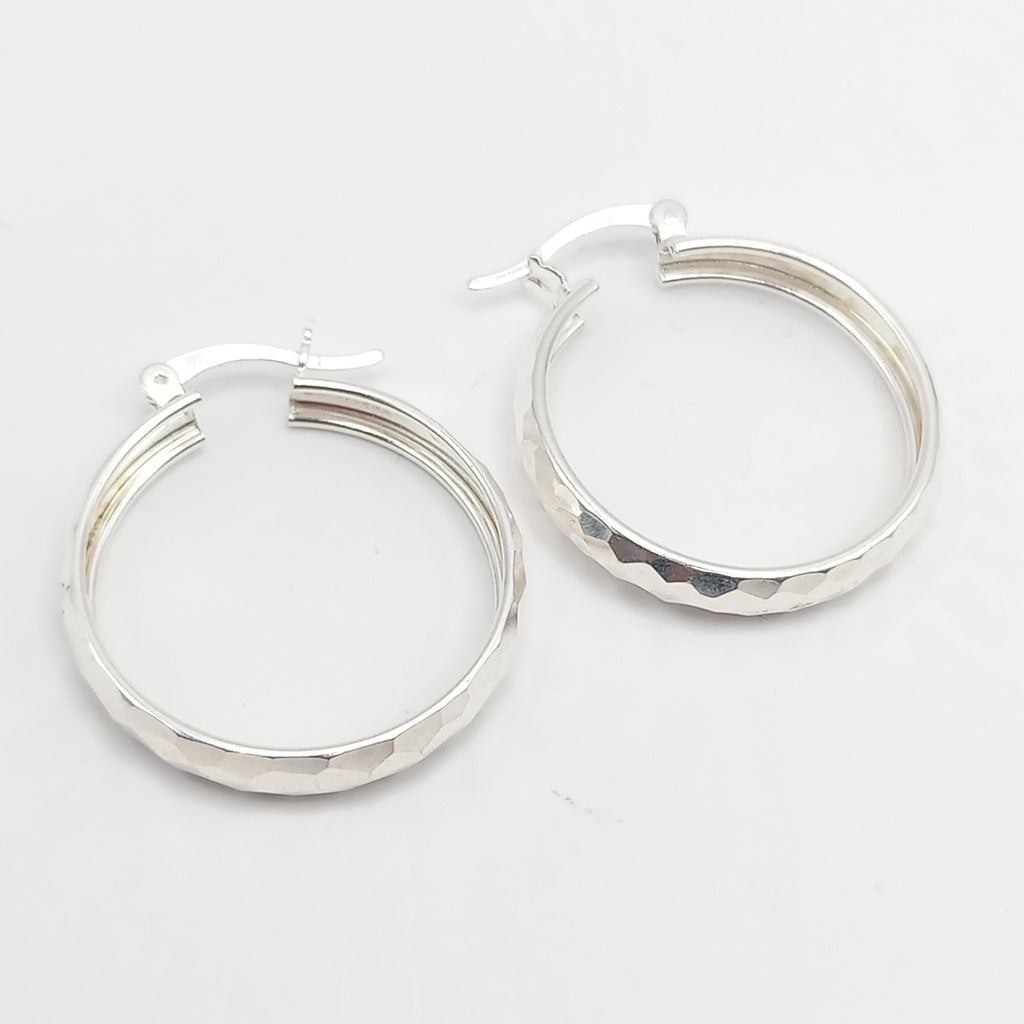ARETES ARRACADAS FACETADAS PLATA .925 2.5 GR (NUEVO)
