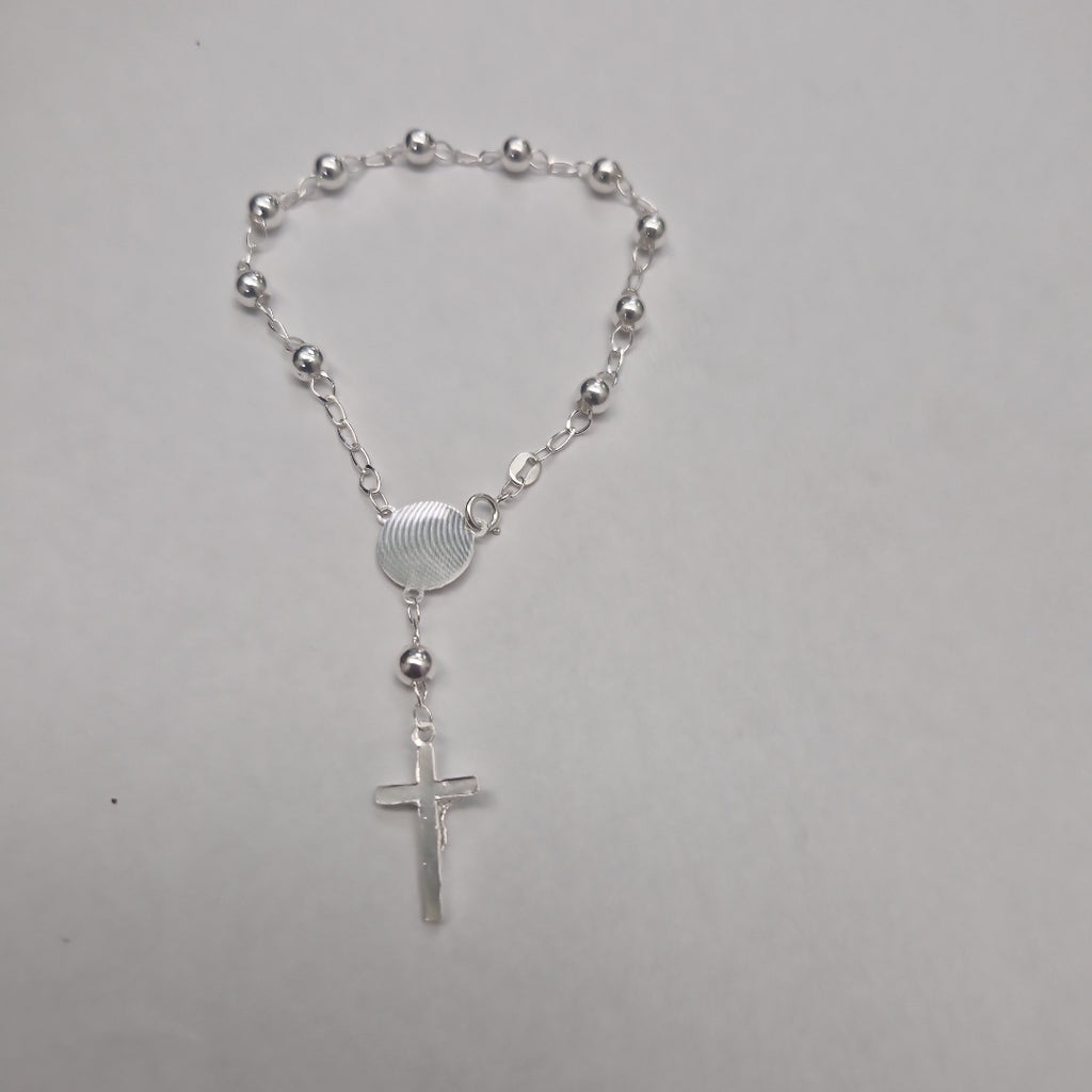 PULSERA TIPO ROSARIO PLATA .925 18 CM 4.12 GR (NUEVO)