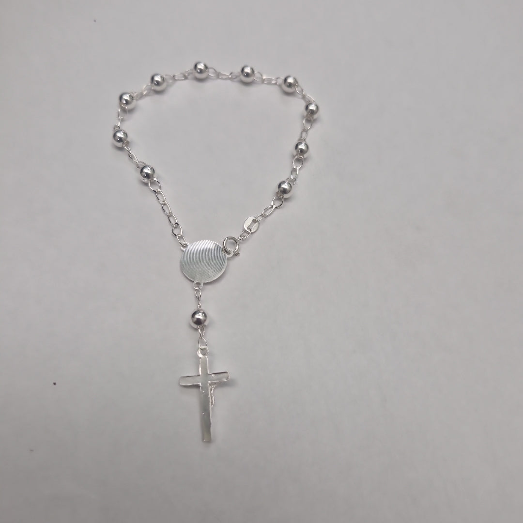 PULSERA TIPO ROSARIO PLATA .925 18 CM 4.12 GR (NUEVO)