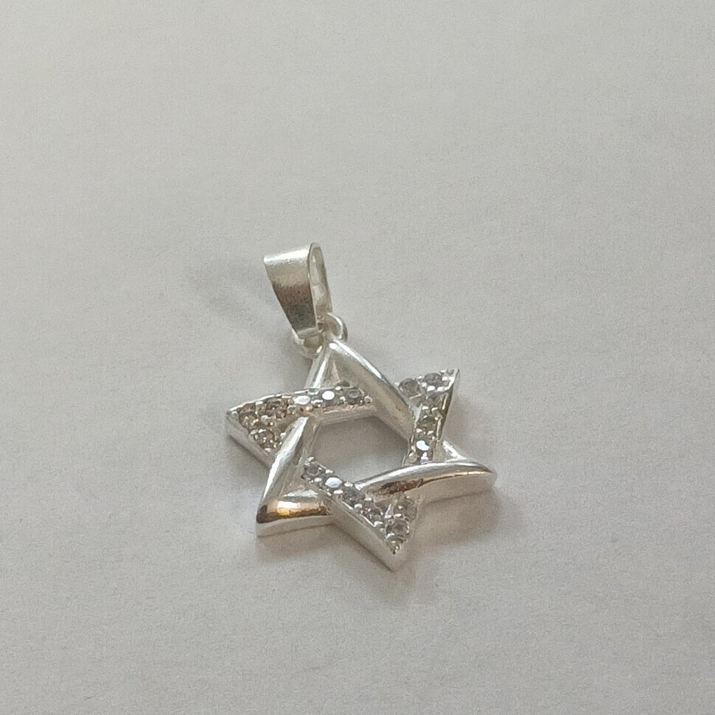 DIJE ESTRELLA DE DAVID C/CIRCONIAS PLATA .925 2.6 GR (NUEVO)