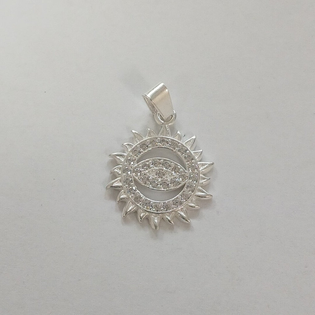 DIJE OJO MAGICO CON CIRCONIAS PLATA .925 2.1 GR (NUEVO)