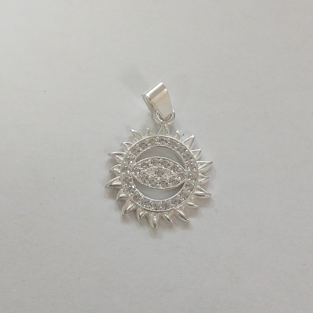 DIJE OJO MAGICO CON CIRCONIAS PLATA .925 2.1 GR (NUEVO)