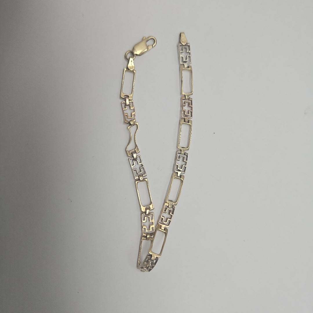 PULSERA ORO COMBINADO 14 K 5.8 GRMS (SEMINUEVO)