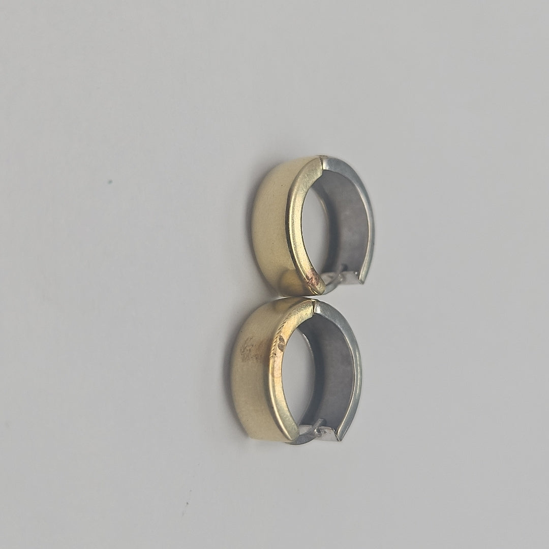 ARRACADAS PAR ORO COMBINADO 14 K 3.2 GRMS (SEMINUEVO)