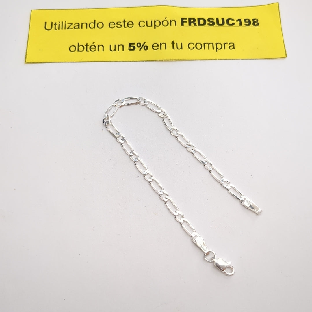 PULSERA TEJIDO 1X1 PLATA .925 18 CM 3.5 GR (NUEVO)