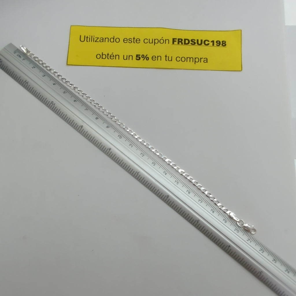 PULSERA BARBADA PLATA .925 21 CM 2.92 GR (NUEVO)