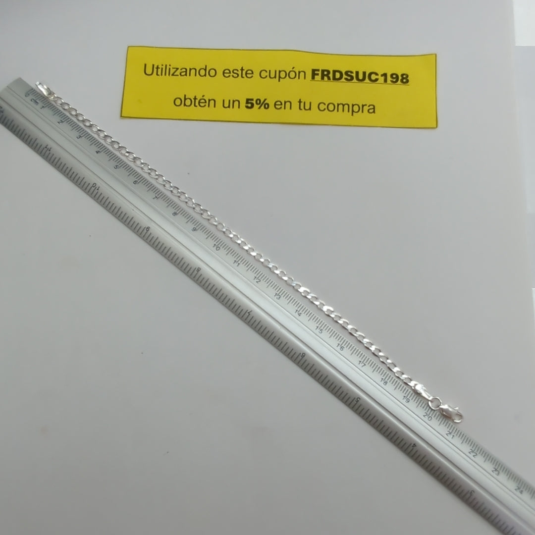 PULSERA BARBADA PLATA .925 21 CM 2.92 GR (NUEVO)