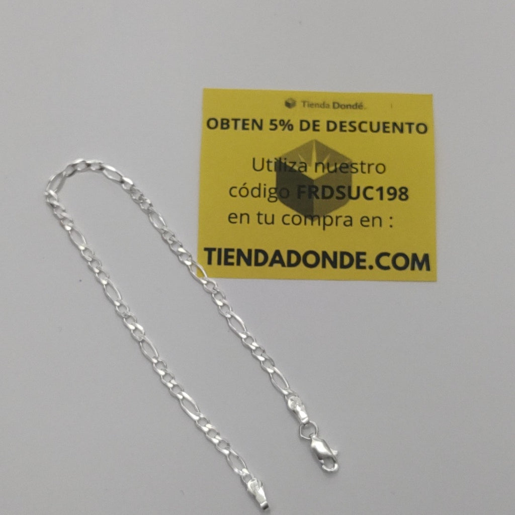 PULSERA TEJIDO 3X1 PLATA .925 21 CM 3.2 GR (NUEVO)