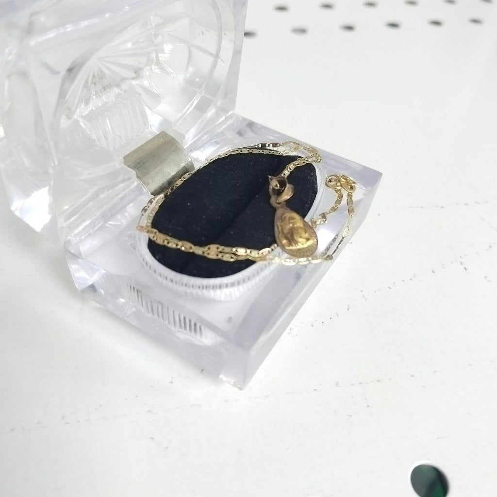 CADENA,MEDALLA RELIGIOSA ORO 10 K 1,60 GRMS (SEMINUEVO)