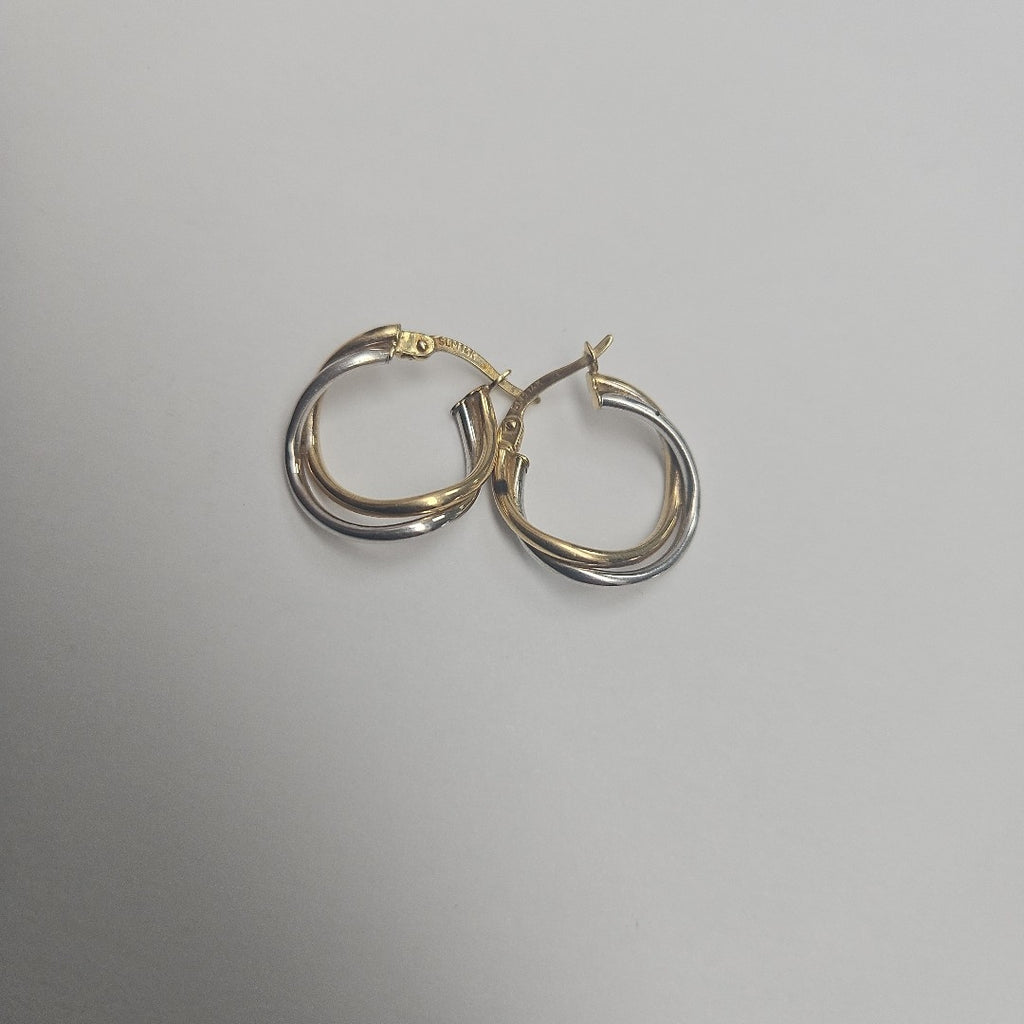 ARRACADAS PAR ORO COMBINADO 14 K 1.4 GRMS (SEMINUEVO)