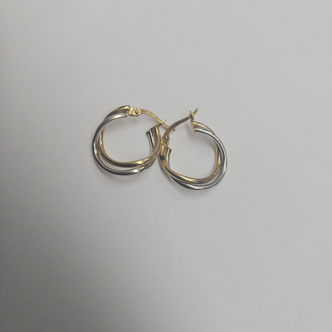ARRACADAS PAR ORO COMBINADO 14 K 1.4 GRMS (SEMINUEVO)
